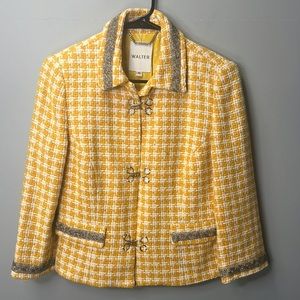 Walter  Yellow Tweed Blazer ( Hints of Pink In Threading)